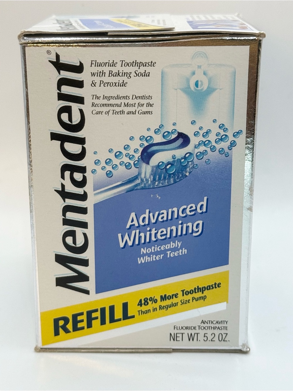 Mentadent Refills Advanced Whitening & Advanced Cleaning fluoride toothpaste